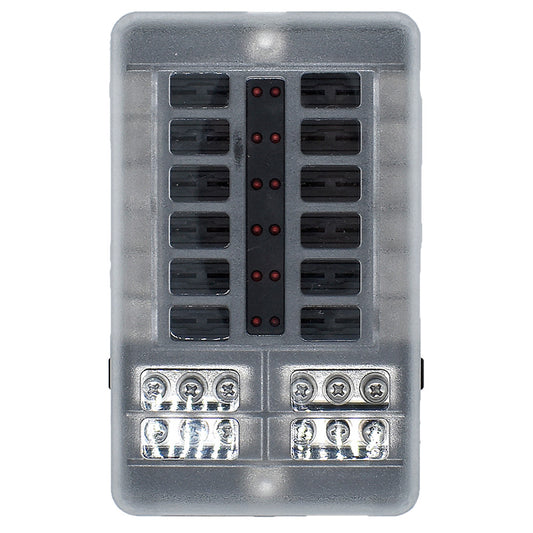 Bluewater 12 Position Fuse Block w/LEDs [3200-0001-012]