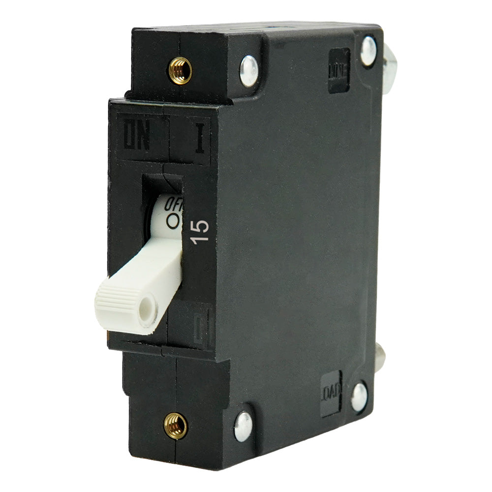 Egis C Series White Toggle Panel Mount Circuit Breaker - Single Pole 15A [3501-015]