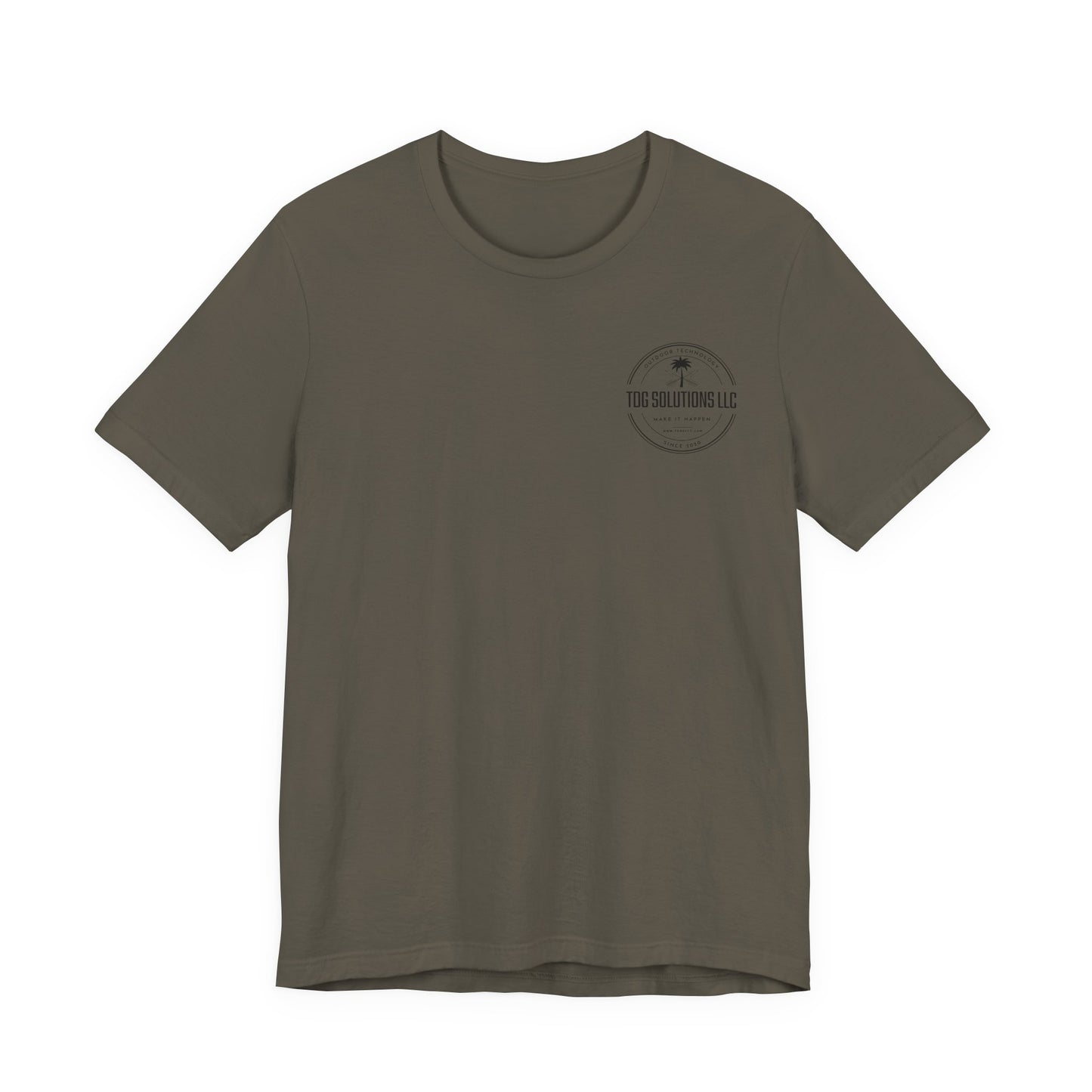 Semi-Sub Surf Club T-Shirt — Retro Tactical Operator Logo Surf Graphic Tee | TDG Solutions Log Front | Semi-Sub Surf Club Logo Back