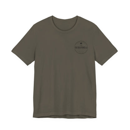 Semi-Sub Surf Club T-Shirt — Retro Tactical Operator Logo Surf Graphic Tee | TDG Solutions Log Front | Semi-Sub Surf Club Logo Back