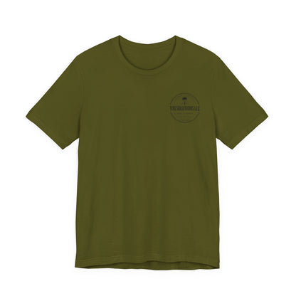 Semi-Sub Surf Club T-Shirt — Retro Tactical Operator Logo Surf Graphic Tee | TDG Solutions Log Front | Semi-Sub Surf Club Logo Back