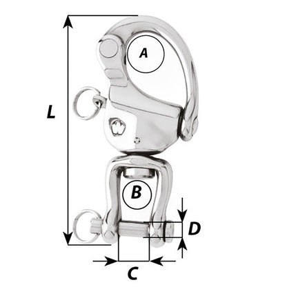 Wichard HR Snap Shackle With Clevis Pin Swivel - 120mm Length - 4-23/32" [2478W]