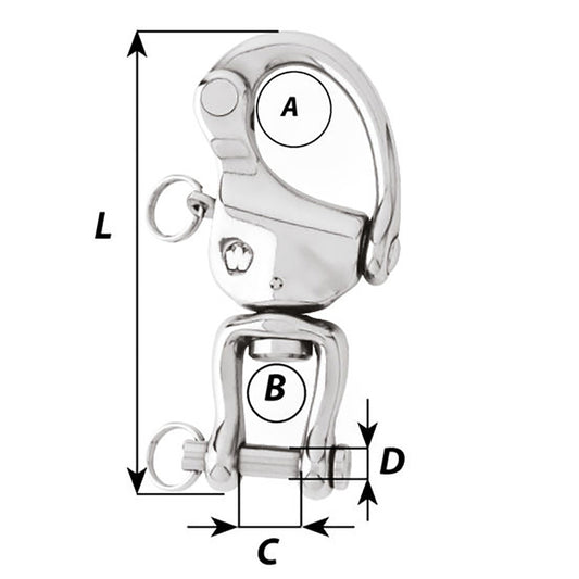Wichard HR Snap Shackle With Clevis Pin Swivel - 120mm Length - 4-23/32" [2478W]