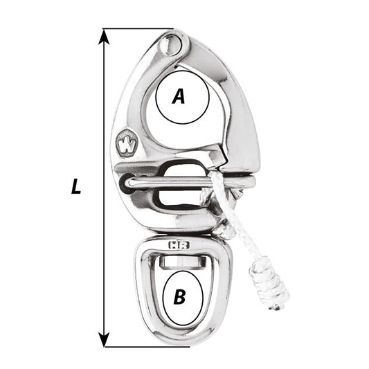 Wichard HR Quick Release Snap Shackle With Swivel Eye -150mm Length- 5-29/32" [2678W]