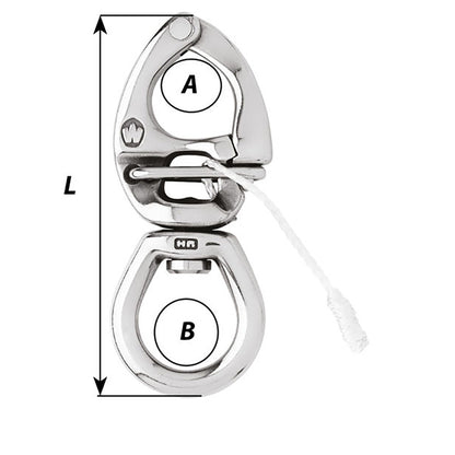 Wichard HR Quick Release Snap Shackle With Large Bail - 80mm Length - 3-5/32" [2773W]