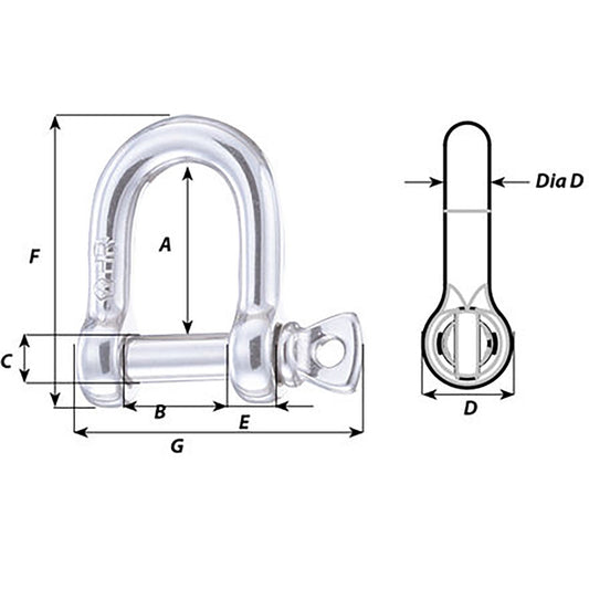 Wichard HR D Shackle - 16mm Diameter - 5/8" [11208W]
