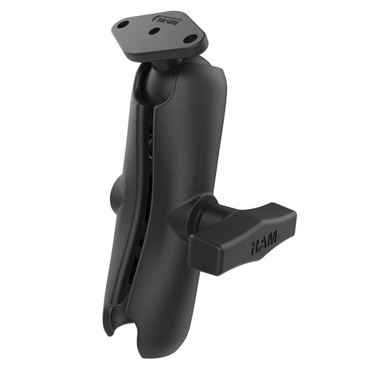 RAM Mount RAM Double Socket Arm w/Diamond Plate - C Size Medium [RAM-103-238U]